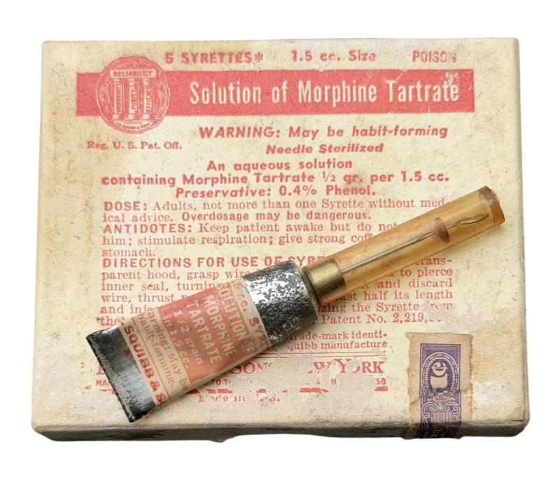 US WW2 Morphine Packaging and Clipboard Box