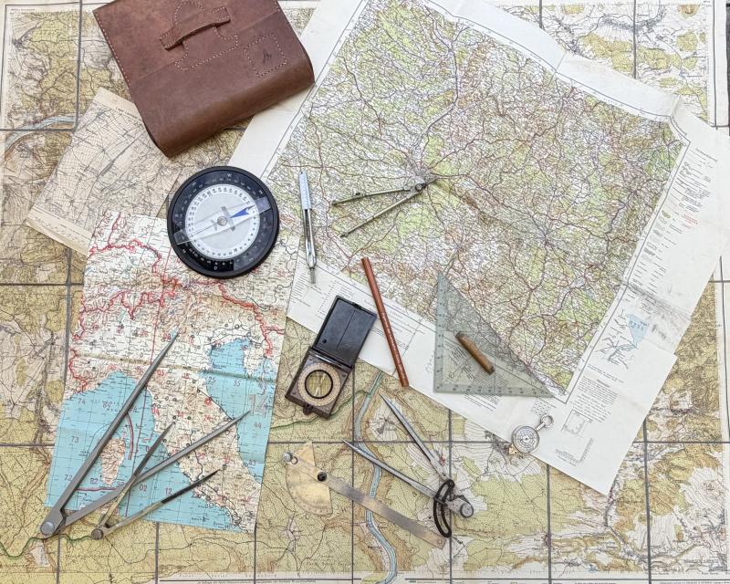 Luftwaffe Aircrew Navigation Tools in Pouch