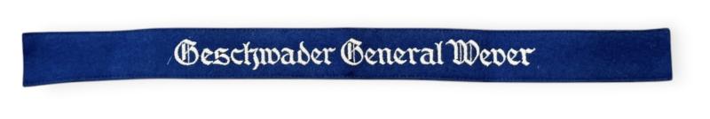 Luftwaffe Aircrew Cuff Title “Geschwader General Wever”