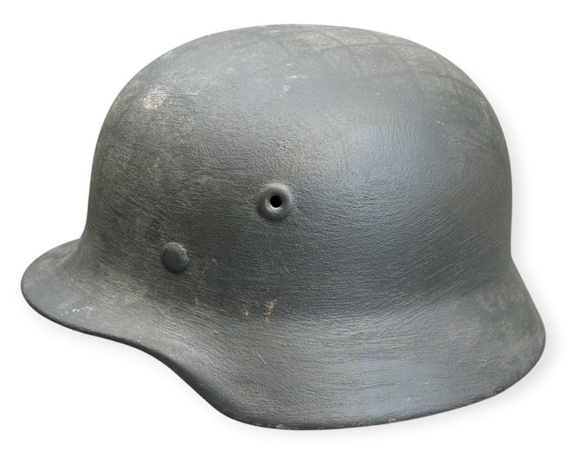 Wehrmacht M40 Helmet re-issued with rough structure camo paint
