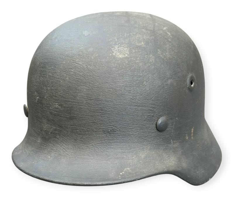 Wehrmacht M40 Helmet re-issued with rough structure camo paint