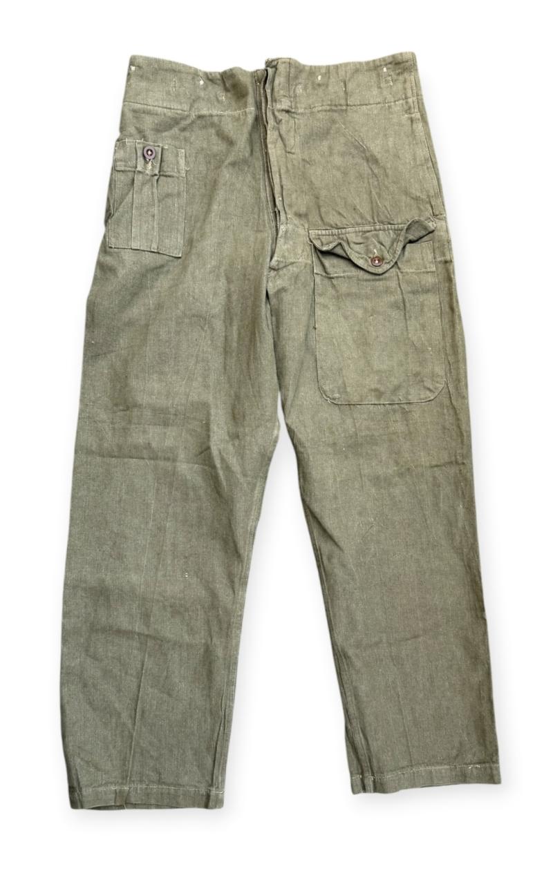 British WW2 Denim P40 Trousers with cloth label