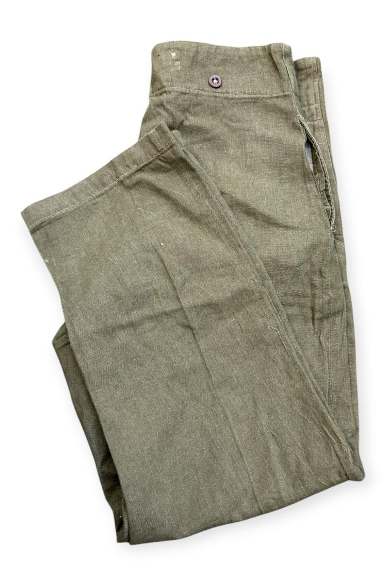 British WW2 Denim P40 Trousers with cloth label