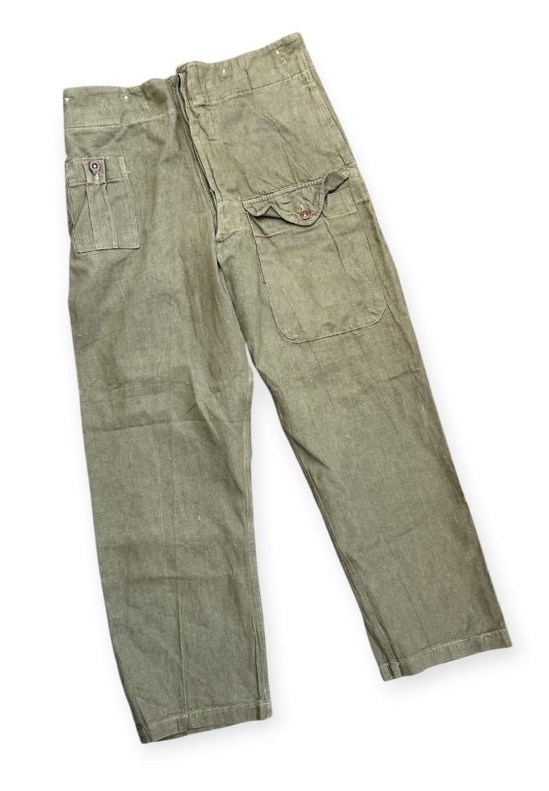 British WW2 Denim P40 Trousers with cloth label