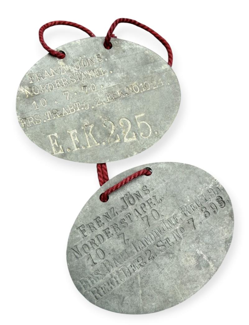 2 German WW1- Imperial Dog-Tags (E-Marke)